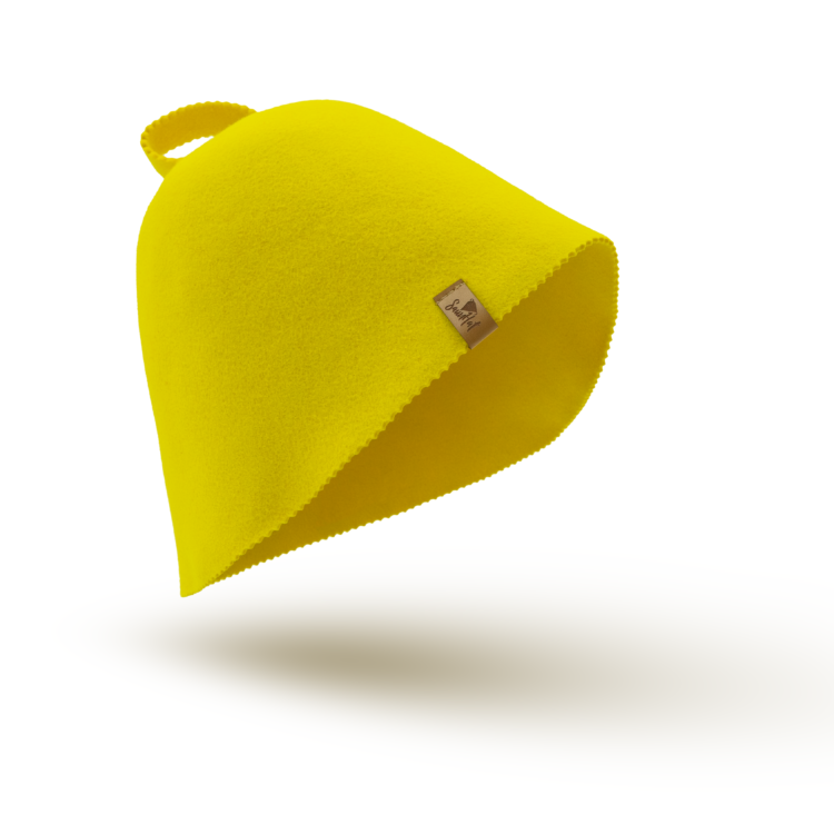 Bastuhatt av 100% ull - Gul