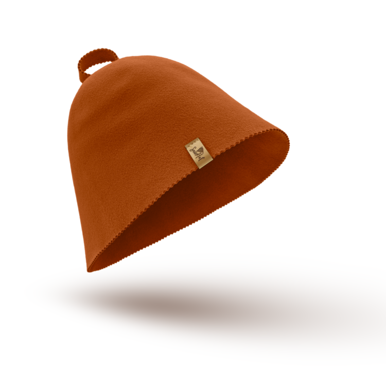 Bastuhatt av 100% ull - Orange