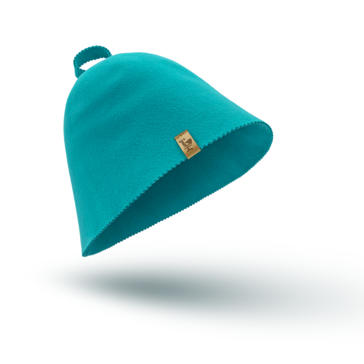 Bastuhatt av 100% ull - Turkos